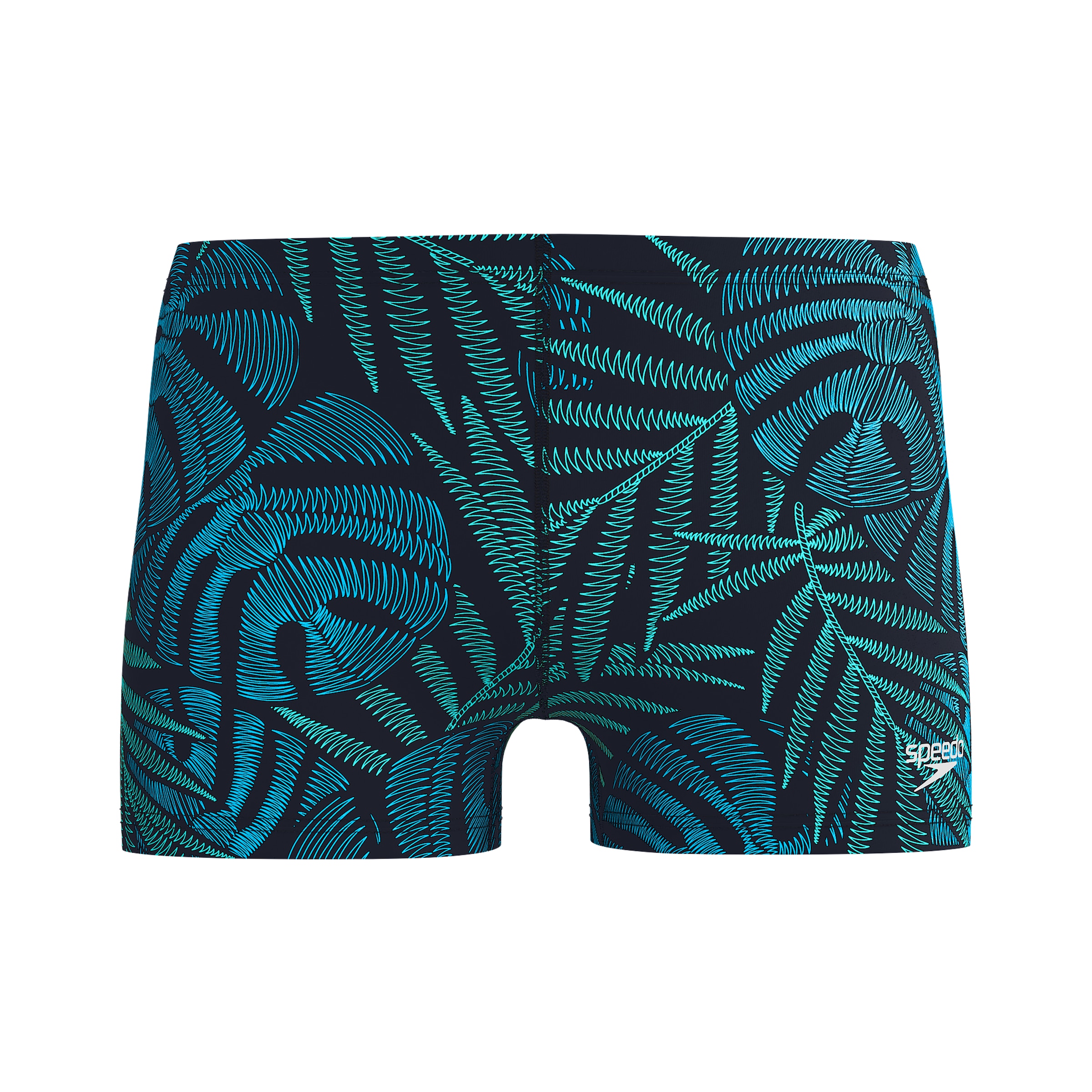 SPEEDO Athletic Swim Trunks in Black: front