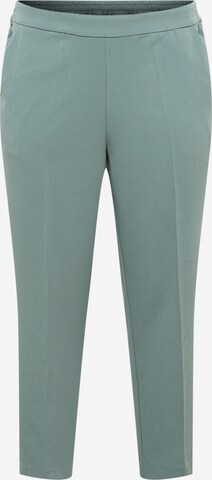 KAFFE CURVE Trousers with creases 'Sakira' in Green: front