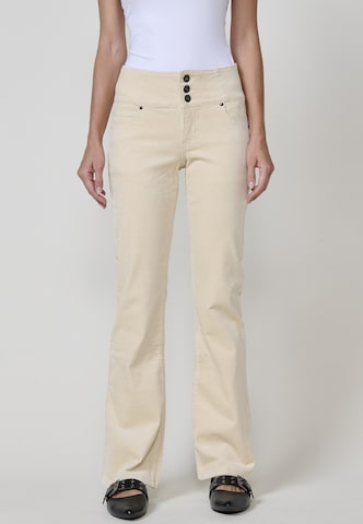 KOROSHI Bootcut Kalhoty – bílá: přední strana