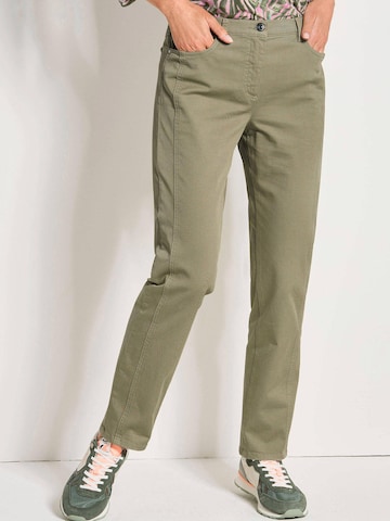 Goldner Slimfit Hose 'Louisa' in Grün: Vorderseite