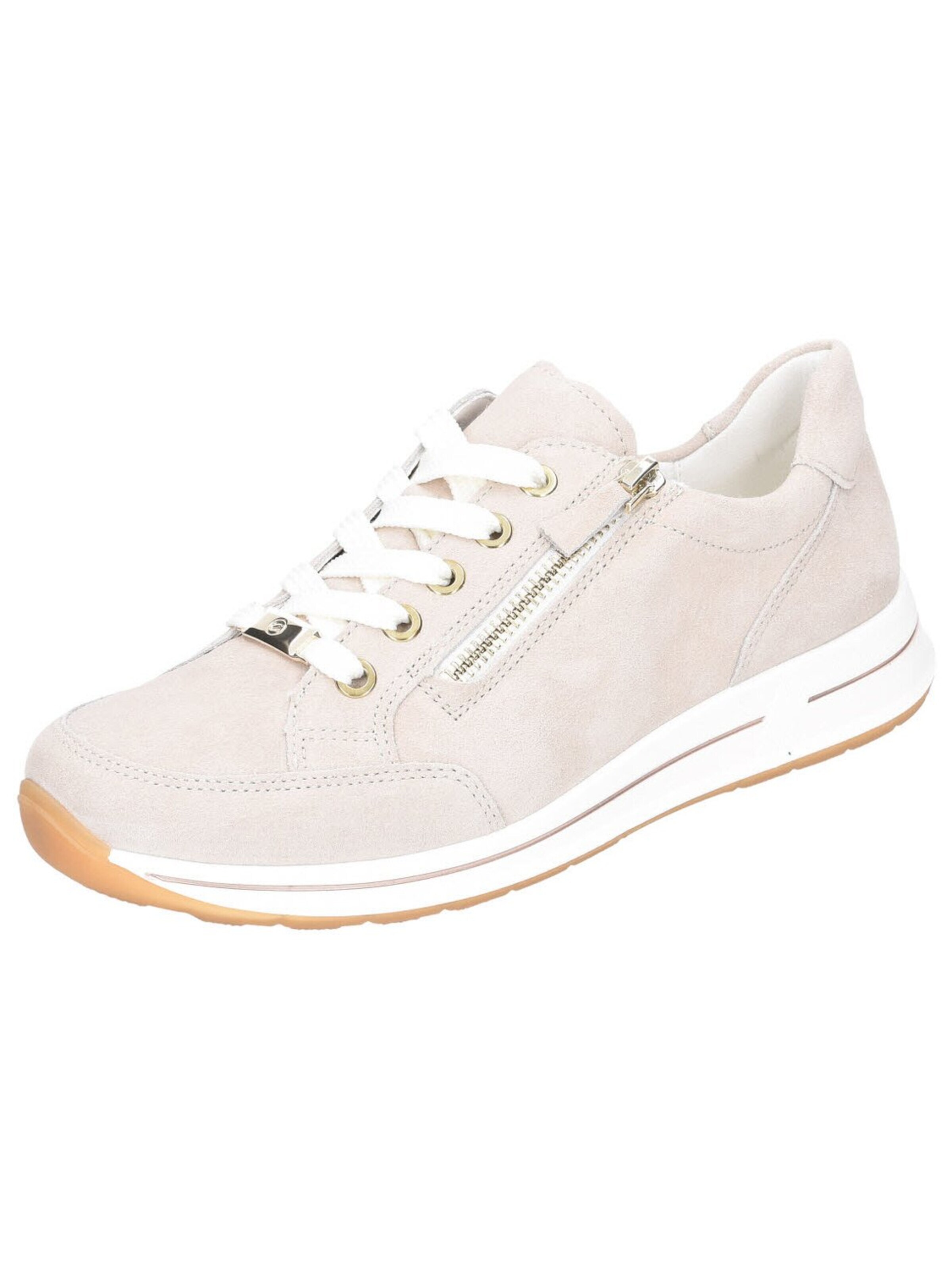ARA Sneakers laag 'Schnürschuh Damen 12-24801-35 Rauleder in beige' in Beige: voorkant