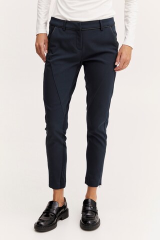 Fransa Slim fit Trousers in Blue: front