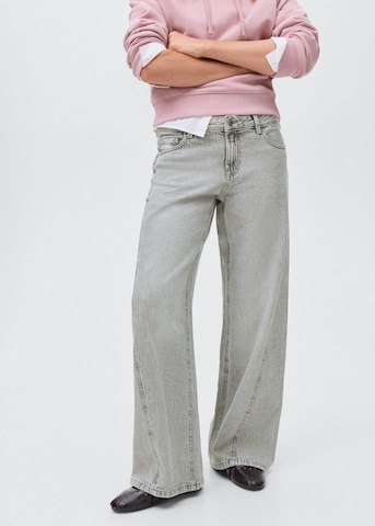 MANGO TEEN Wide leg Jeans 'Costuras' in Grey: front