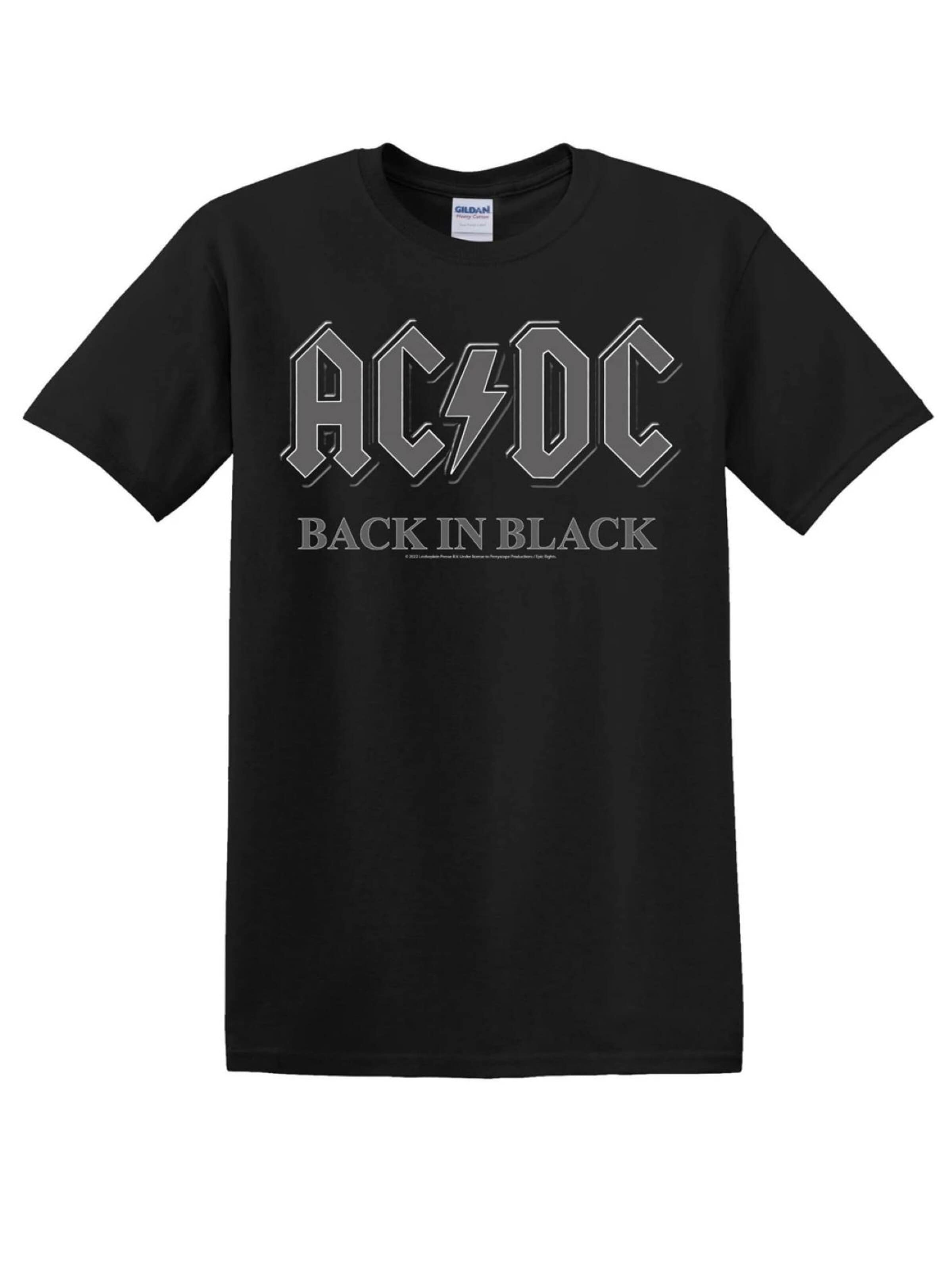 AC/DC Koszulka 'AC/DC Back in Black mens t-shirt' w kolorze czarny: przód