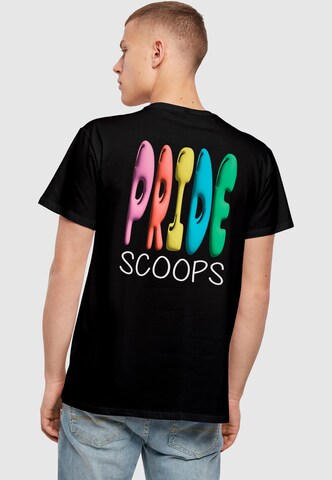 Merchcode T-Shirt 'Pride Scoops' in Schwarz: Vorderseite