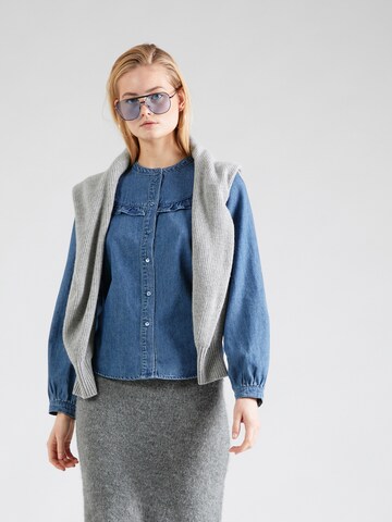 VERO MODA Halenka 'BECCI' – modrá: přední strana