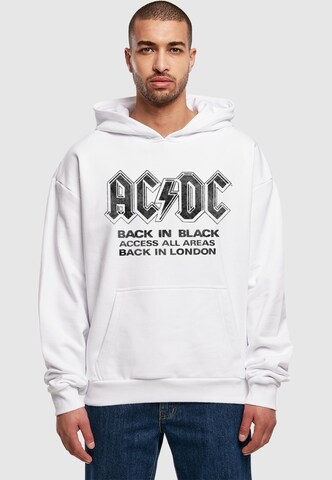 Merchcode Sweatshirt 'ACDC - Back In Black' in White: front