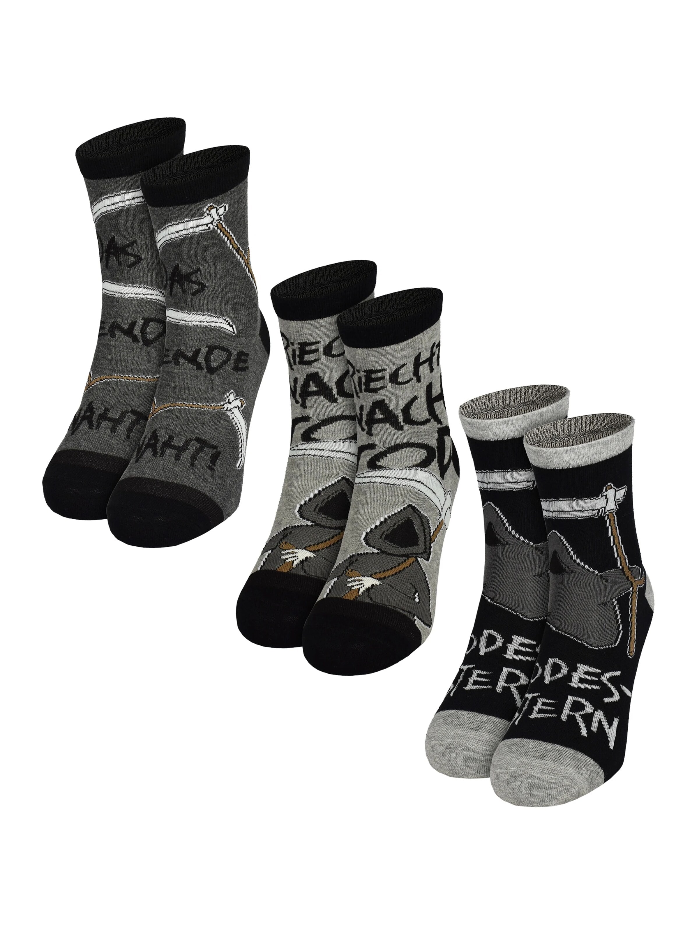 United Labels Socks 'Tot aber lustig - Michael Holtschulte' in Grey: front