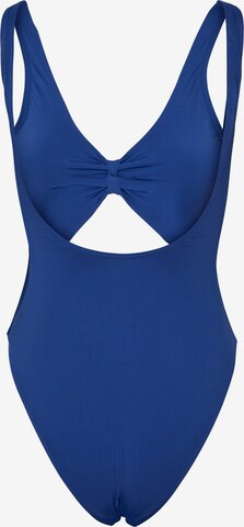 PIECES Bustier Badpak in Blauw