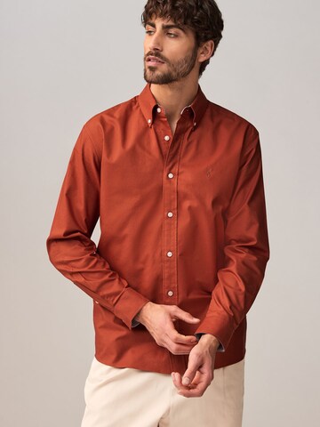 Next Slim fit Button Up Shirt in Red
