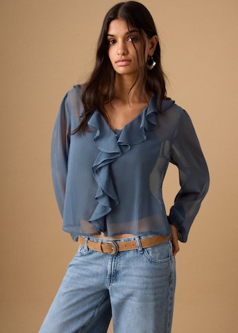 MANGO TEEN Bluse 'Ranch' in Blau: Vorderseite