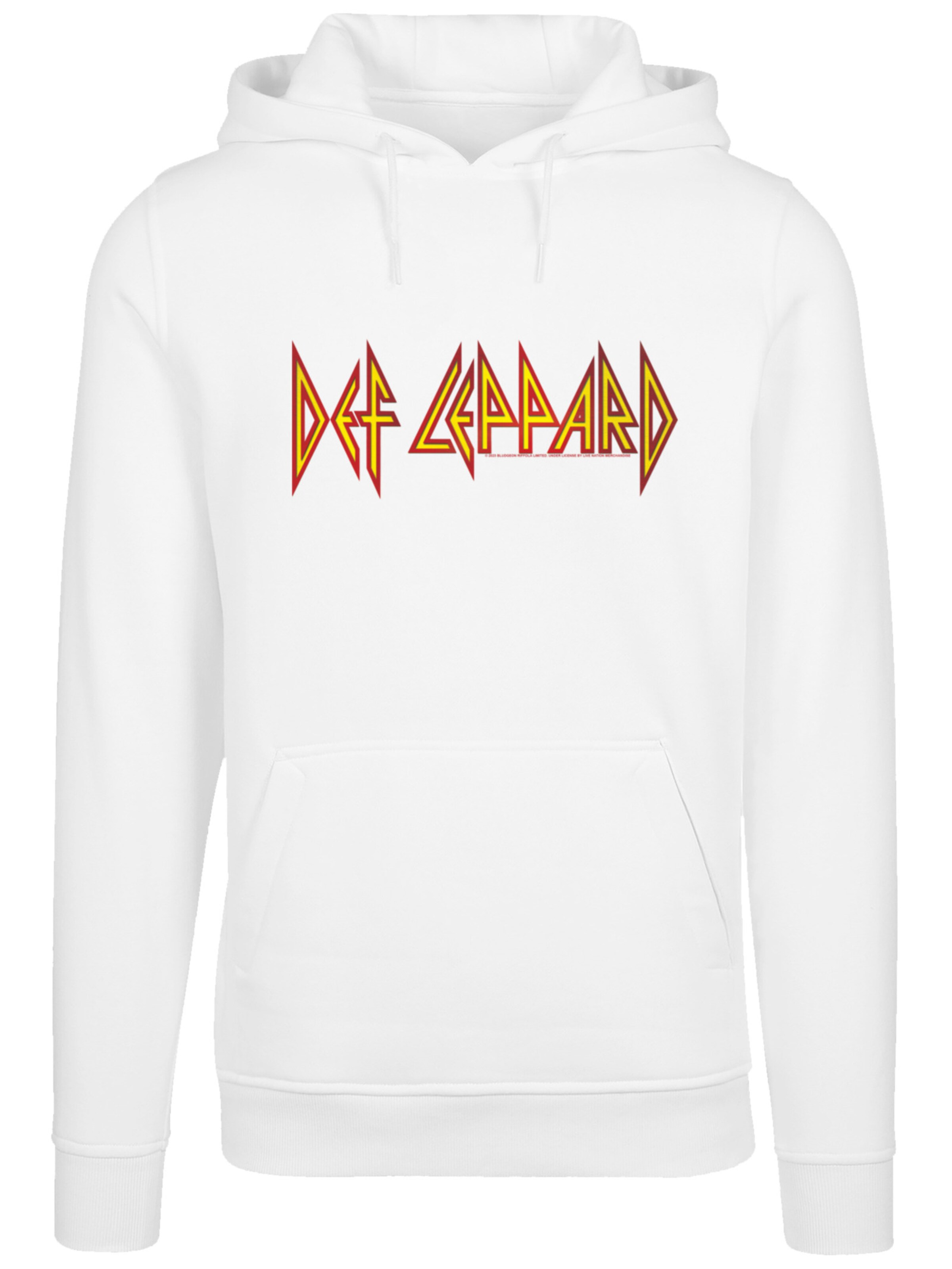 F4NT4STIC Sweatshirt 'Def Leppard' in Wit: voorkant