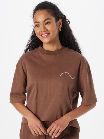 Comfort Studio by Catwalk Junkie Shirt 'SLOW DOWN' in Brown: front