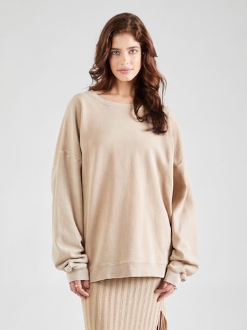 Sweat-shirt 'Madlin' millane en beige : devant