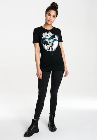 LOGOSHIRT Shirt 'Batman - Fullmoon' in Black