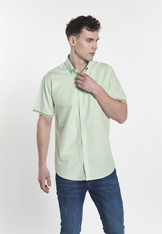 DENIM CULTURE Regular fit Button Up Shirt 'GUIDO' in Green