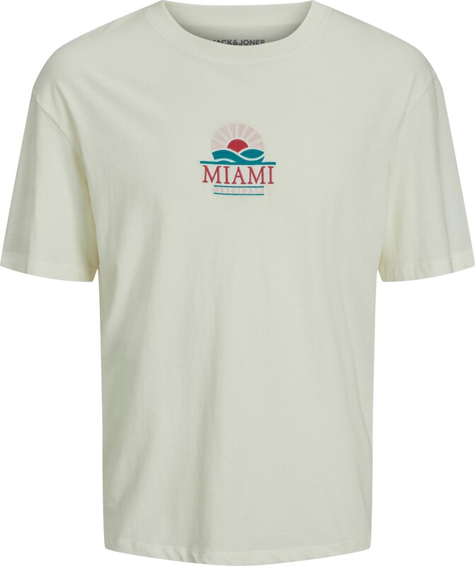 JACK & JONES T-Shirt 'HAWAII' in Creme JACK & JONES T-Shirt 'HAWAII' in Creme