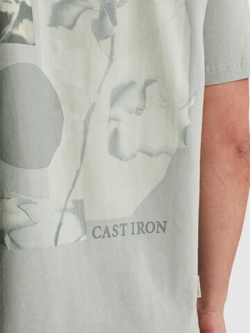 CAST IRON Paita 'T-shirt in jersey with off-placed logo' värissä harmaa