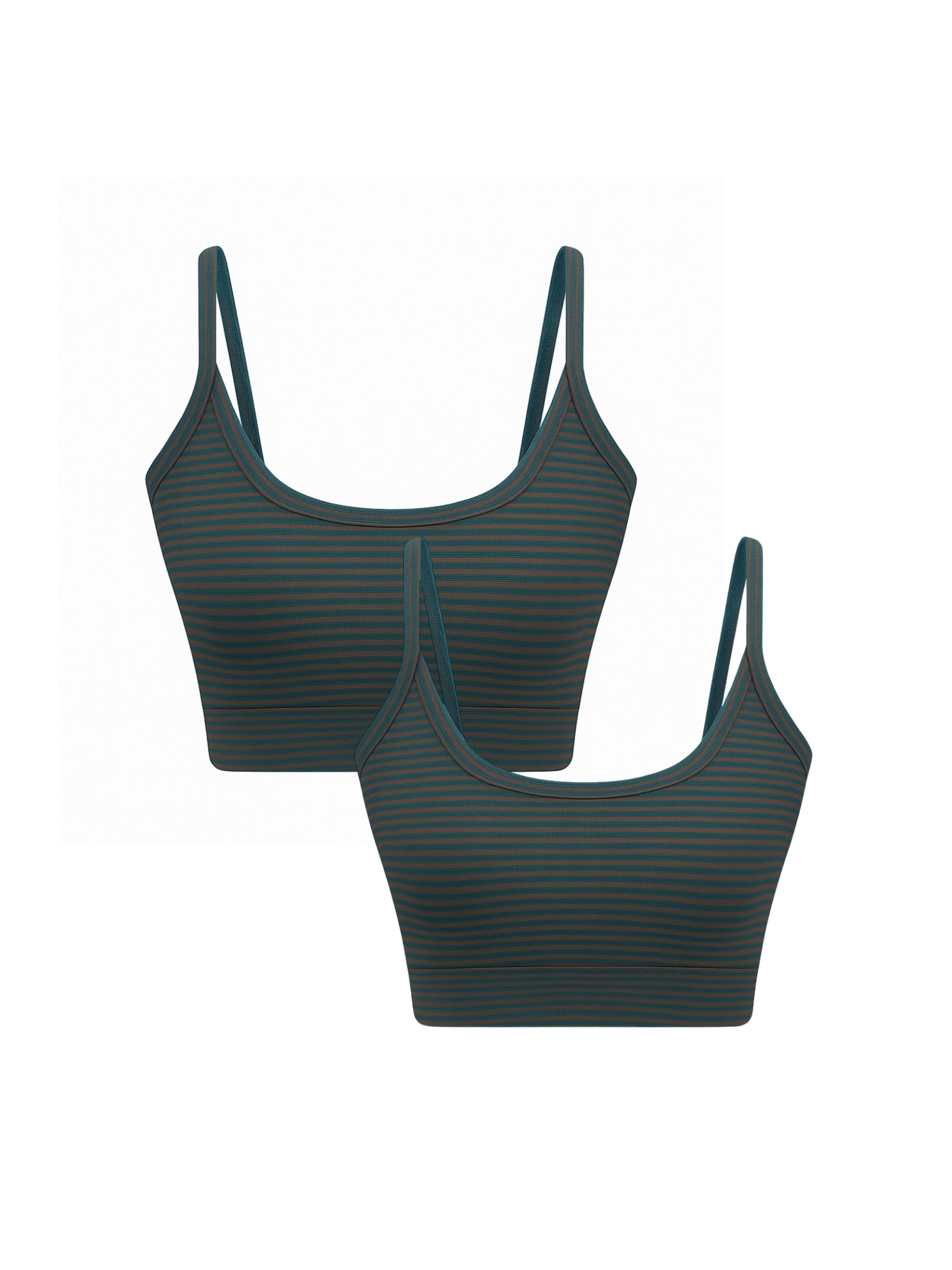 Albero Natur BH 'Bio-Baumwoll-Bustier - 2er Pack'‌‌‌‌‌‌ in Grün: Vorderseite