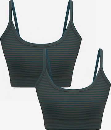 Albero Natur BH 'Bio-Baumwoll-Bustier - 2er Pack' in Grün: Vorderseite