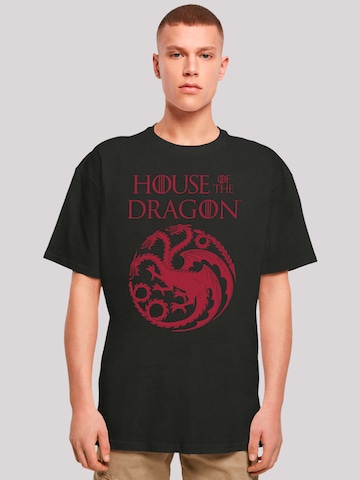 F4NT4STIC Shirt 'House Of The Dragon Targaryen Crest Logo' in Zwart: voorkant