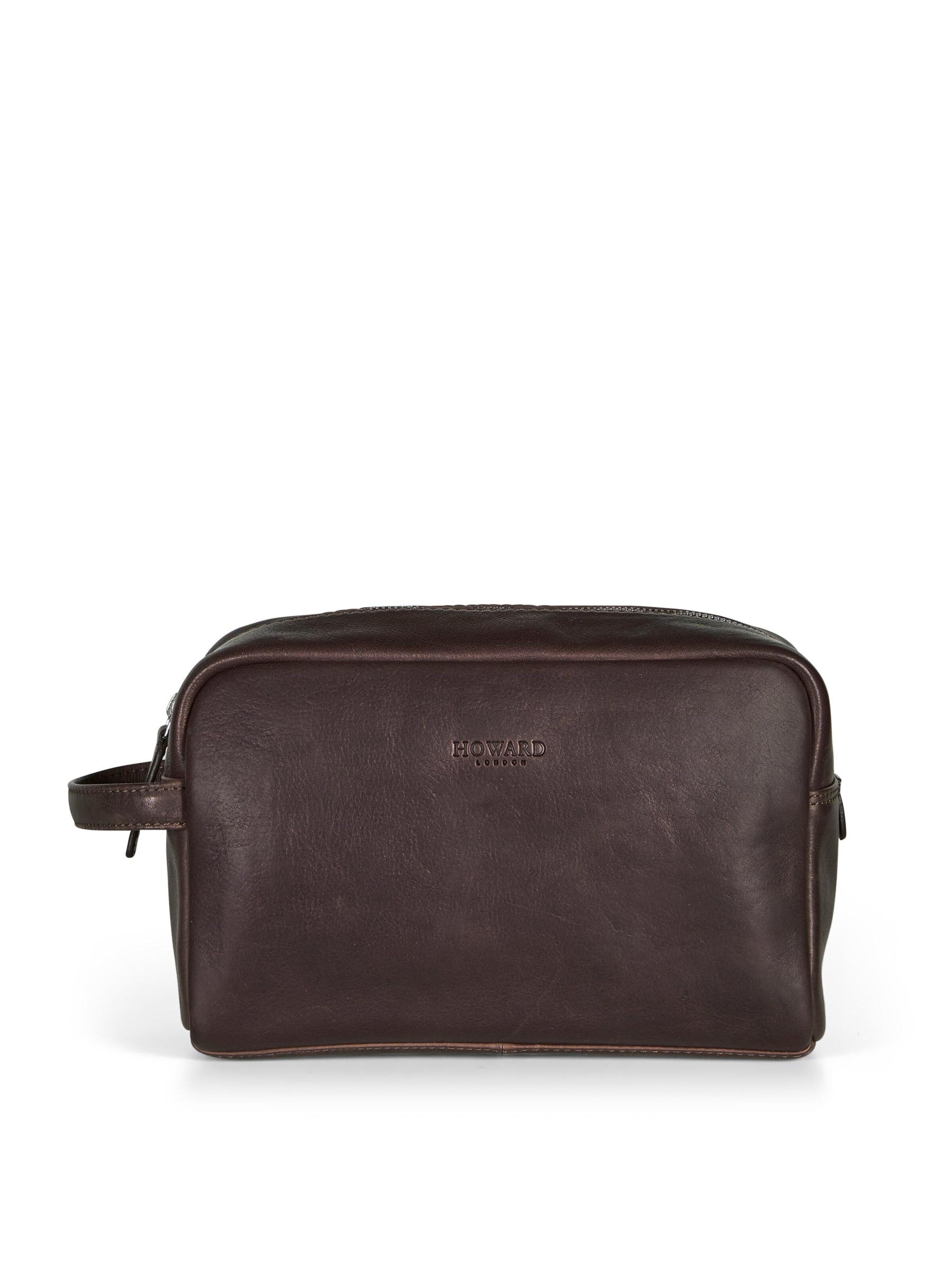 Howard London Toilettaske 'Howard Washbag Easton Dark Brown' i brun: forside