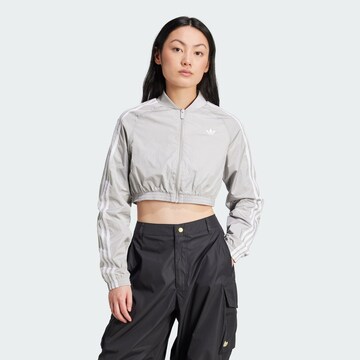 ADIDAS ORIGINALS Φθινοπωρινό και ανοιξιάτικο μπουφάν 'Adicolor Teamgeist' σε γκρι: μπροστά