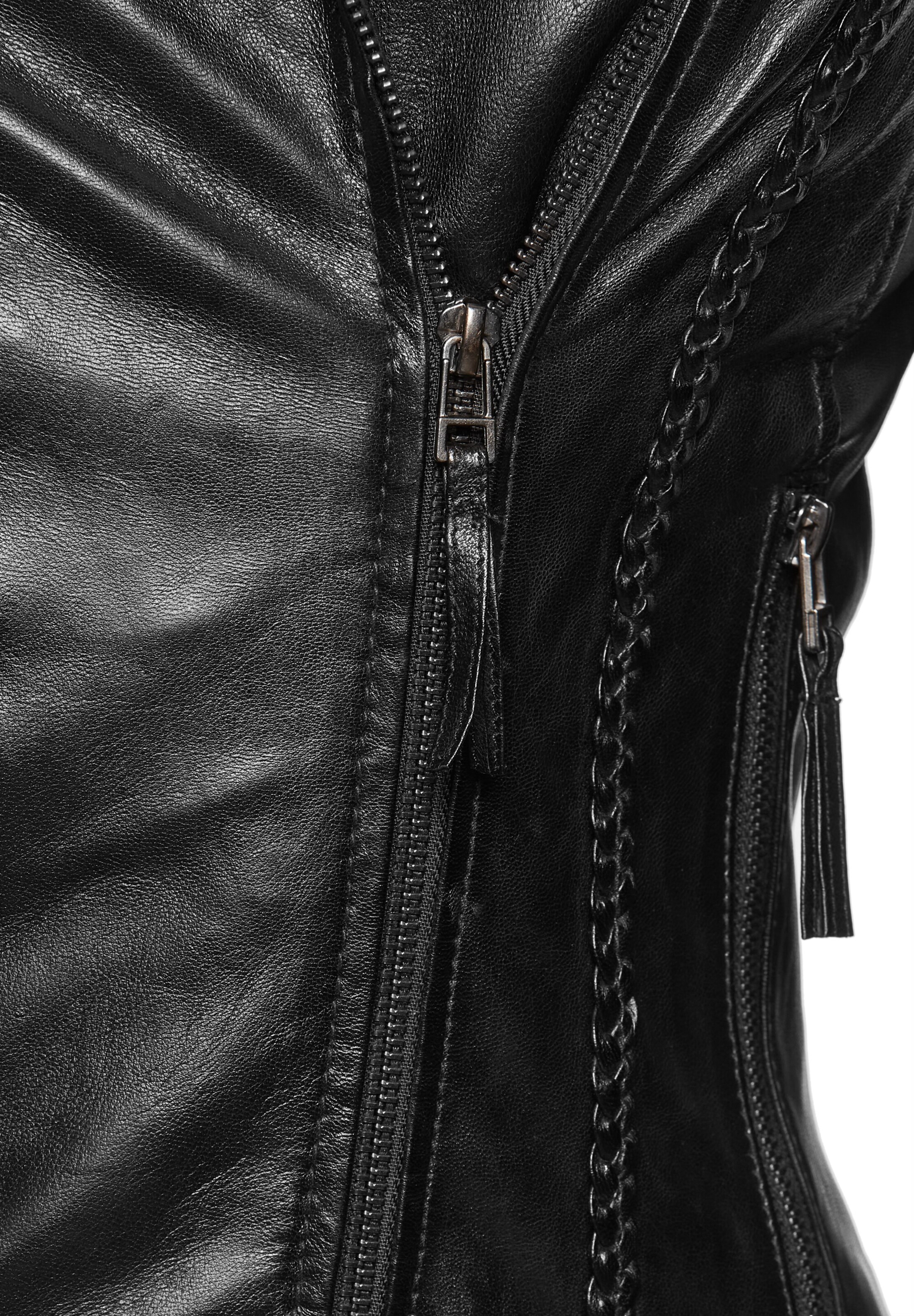 7ELEVEN Lederjacke 'SEJady' in Schwarz