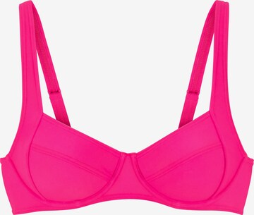 LASCANA T-shirt Bikini Top 'Lolo' in Pink: front