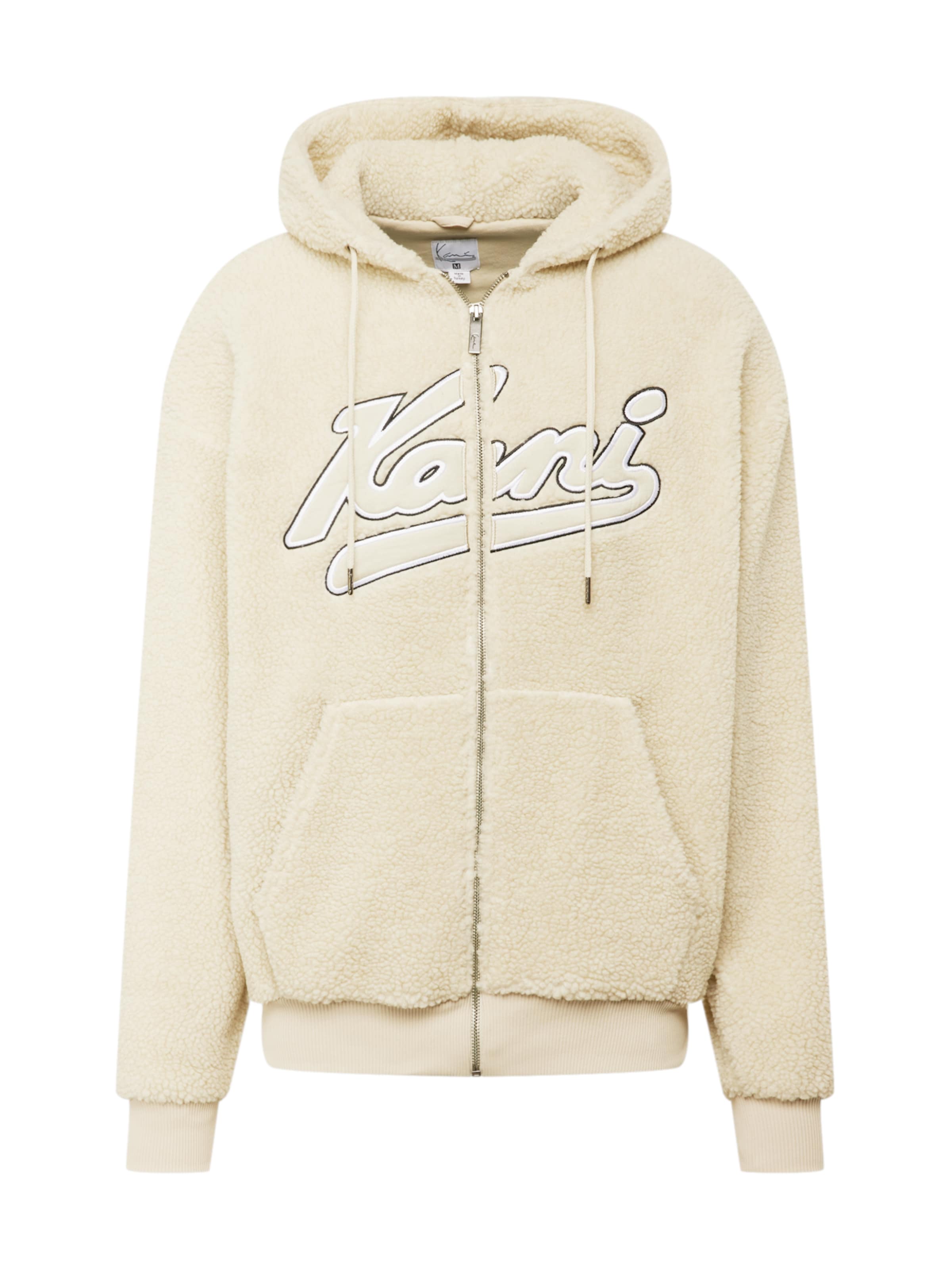Giacca di felpa 'Varsity' di Karl Kani in beige: frontale