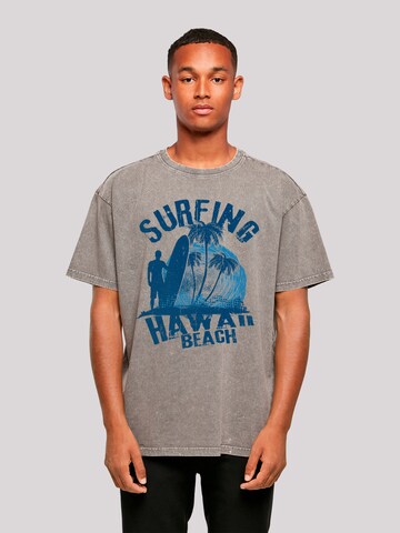 T-Shirt 'Hawaii Surf Beach Summer' F4NT4STIC en gris : devant