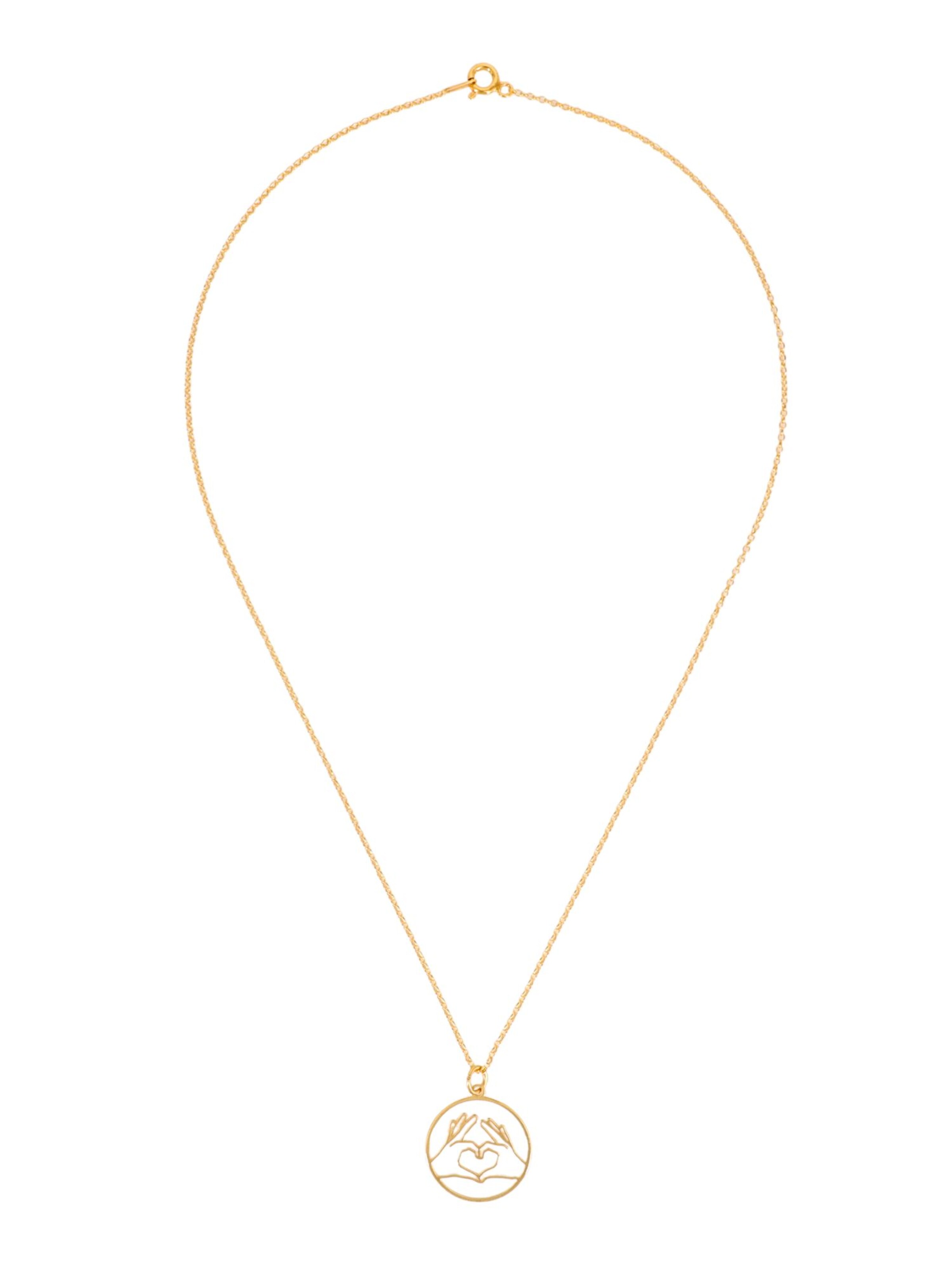 Fräulein Wunder - Colar 'I Heart You' em ouro: frente
