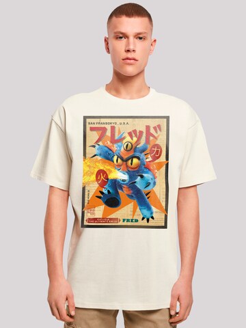 T-Shirt 'Big Hero 6 Fred Newspaper' F4NT4STIC en beige : devant