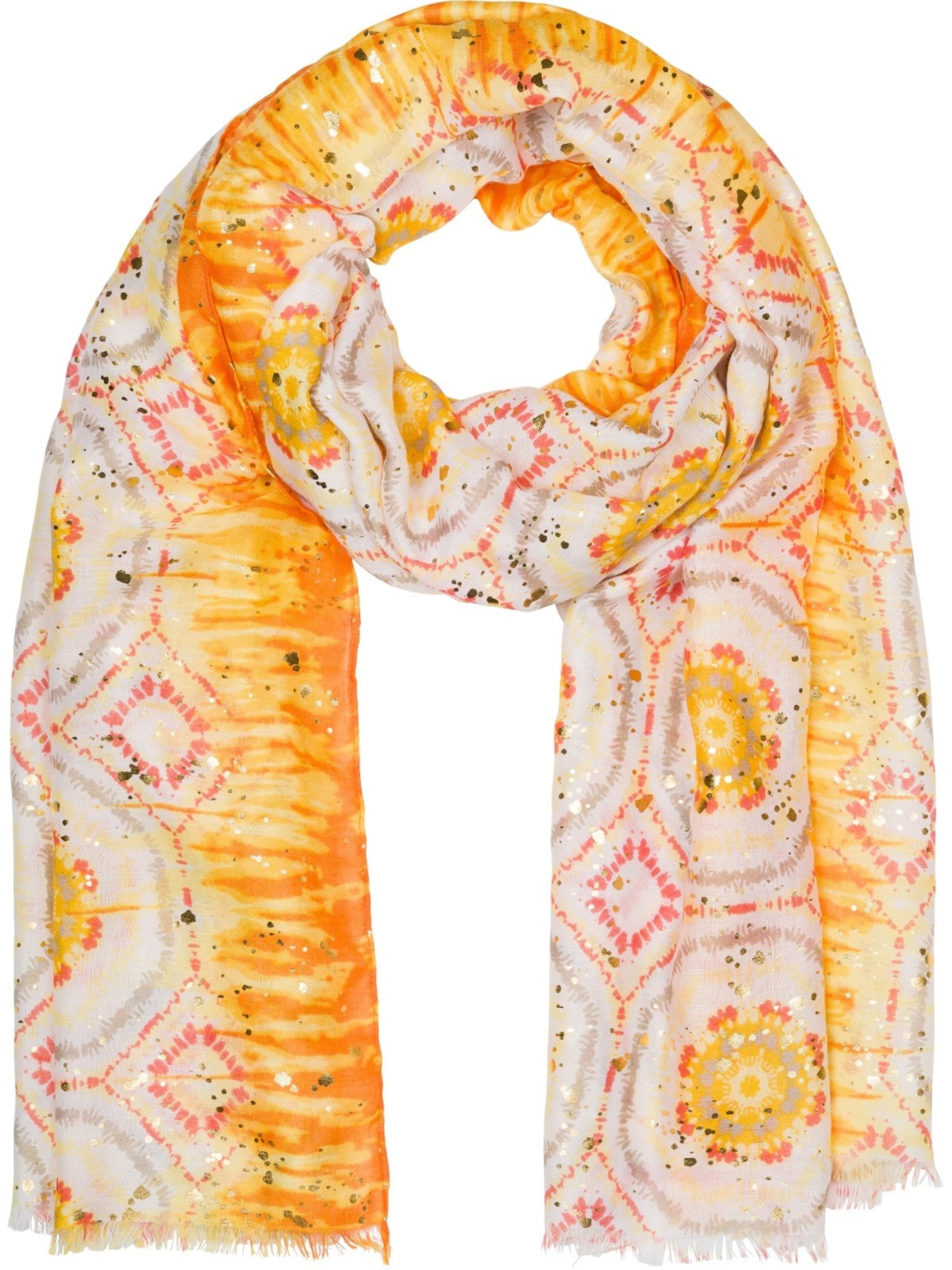 styleBREAKER Schal 'Schal mit Batik Muster Metallic'‌‌ in gelb, Produktansicht