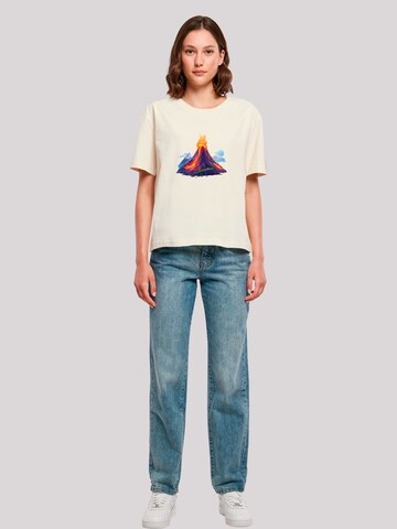 T-shirt 'Vulkanausbruch' F4NT4STIC en beige