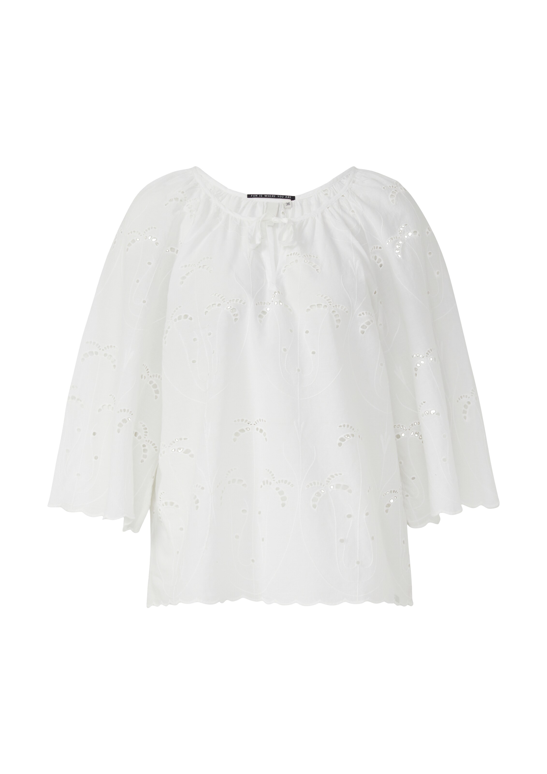 QS Blouse in Wit: voorkant