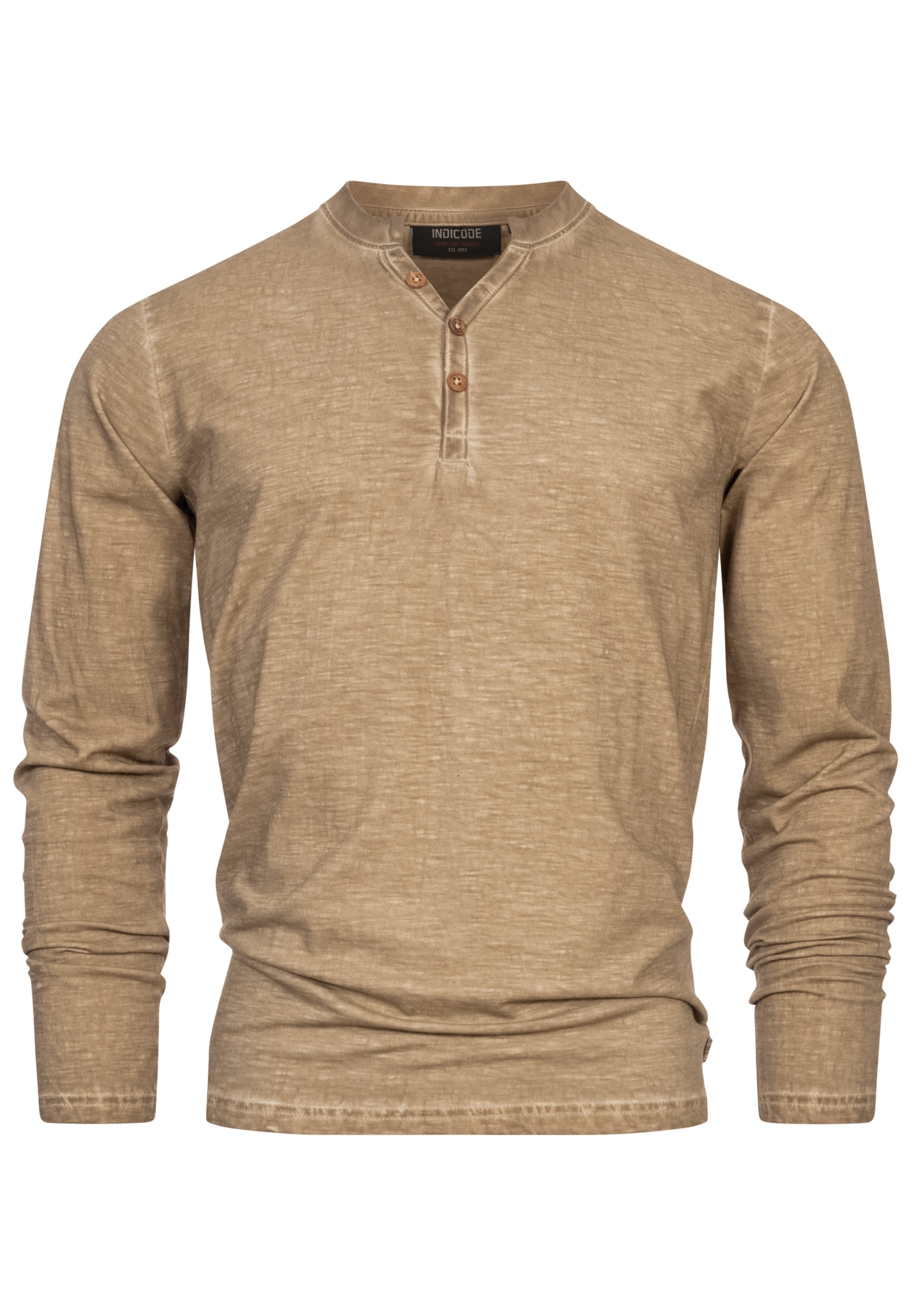 INDICODE JEANS Shirt 'INKilsone' in Beige: voorkant