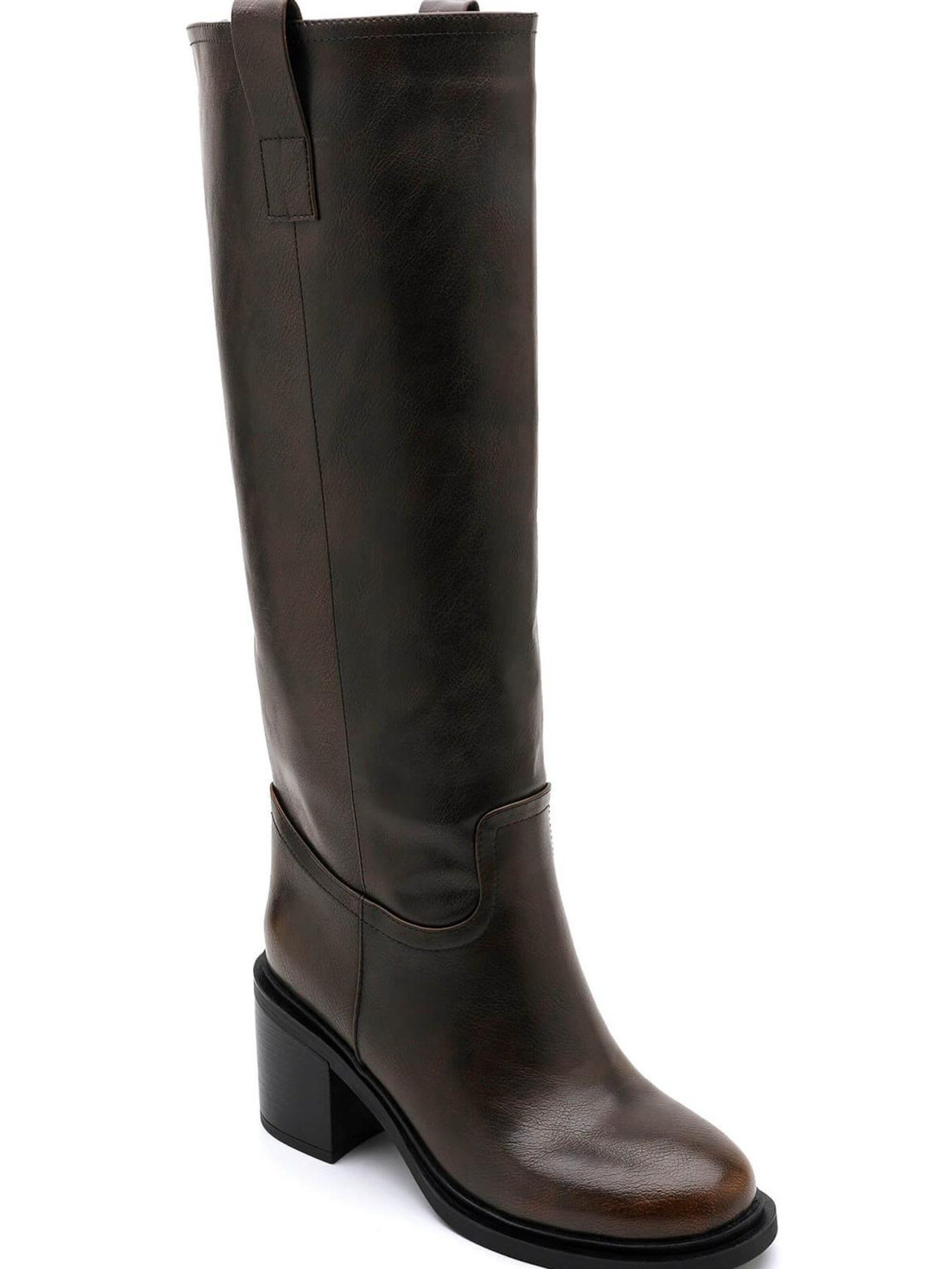 Boots 'Bottes motard à talons bloc - marron' VERA Collection en marron
