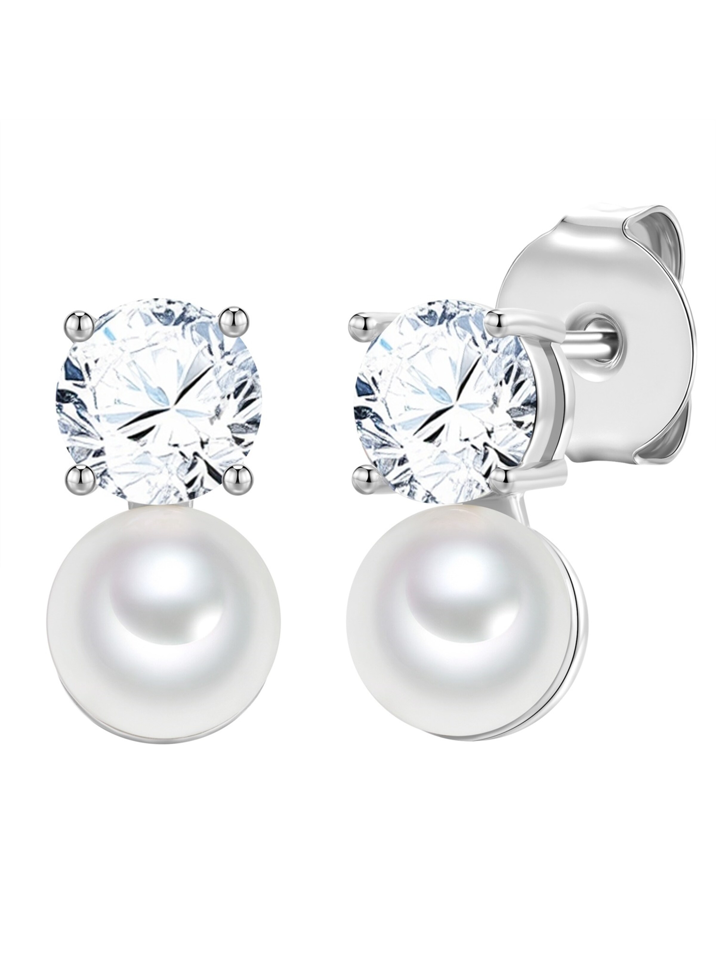 Boucles d'oreilles Lulu & Jane en blanc : devant