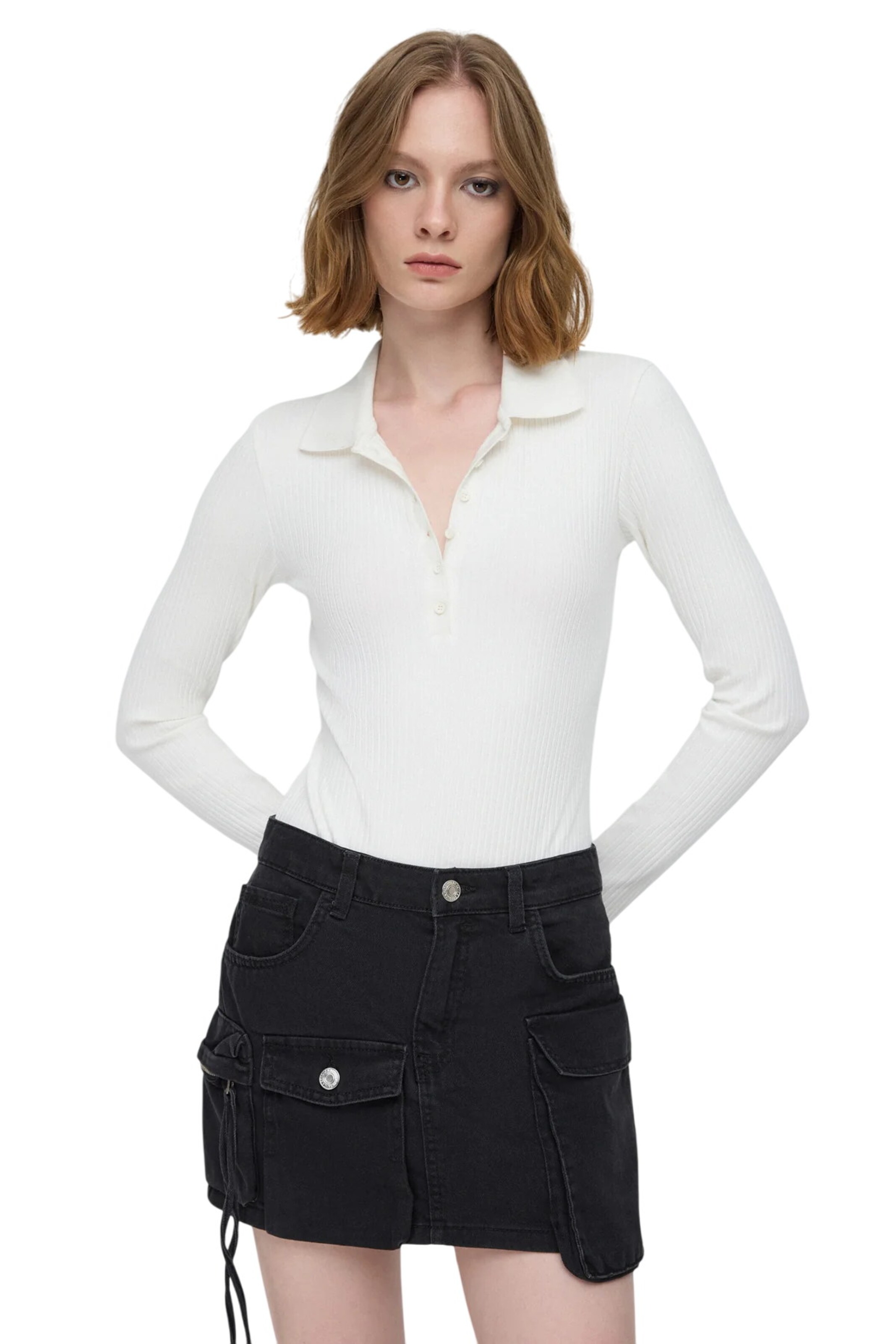 No Matter What Shirt bodysuit in White: front