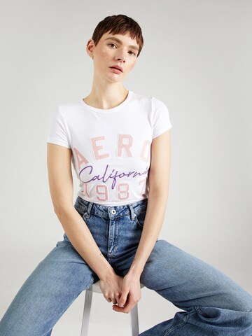 AÉROPOSTALE Shirt 'CALIFORNIA 1987' in White: front