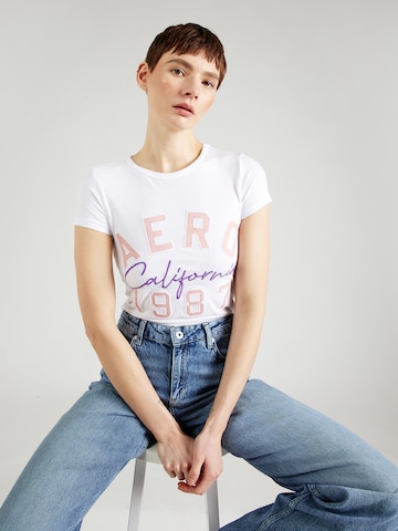 AÉROPOSTALE Shirt 'CALIFORNIA 1987' in White: front