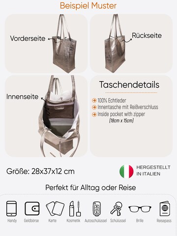 SevaBags Shopper 'Shopper Tasche Damen in Metallic Echtleder' in Brown