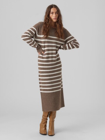 VERO MODA Knit dress 'PLAZA' in Brown