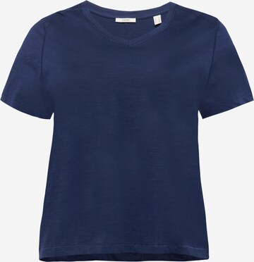 T-shirt Esprit Curves en bleu : devant