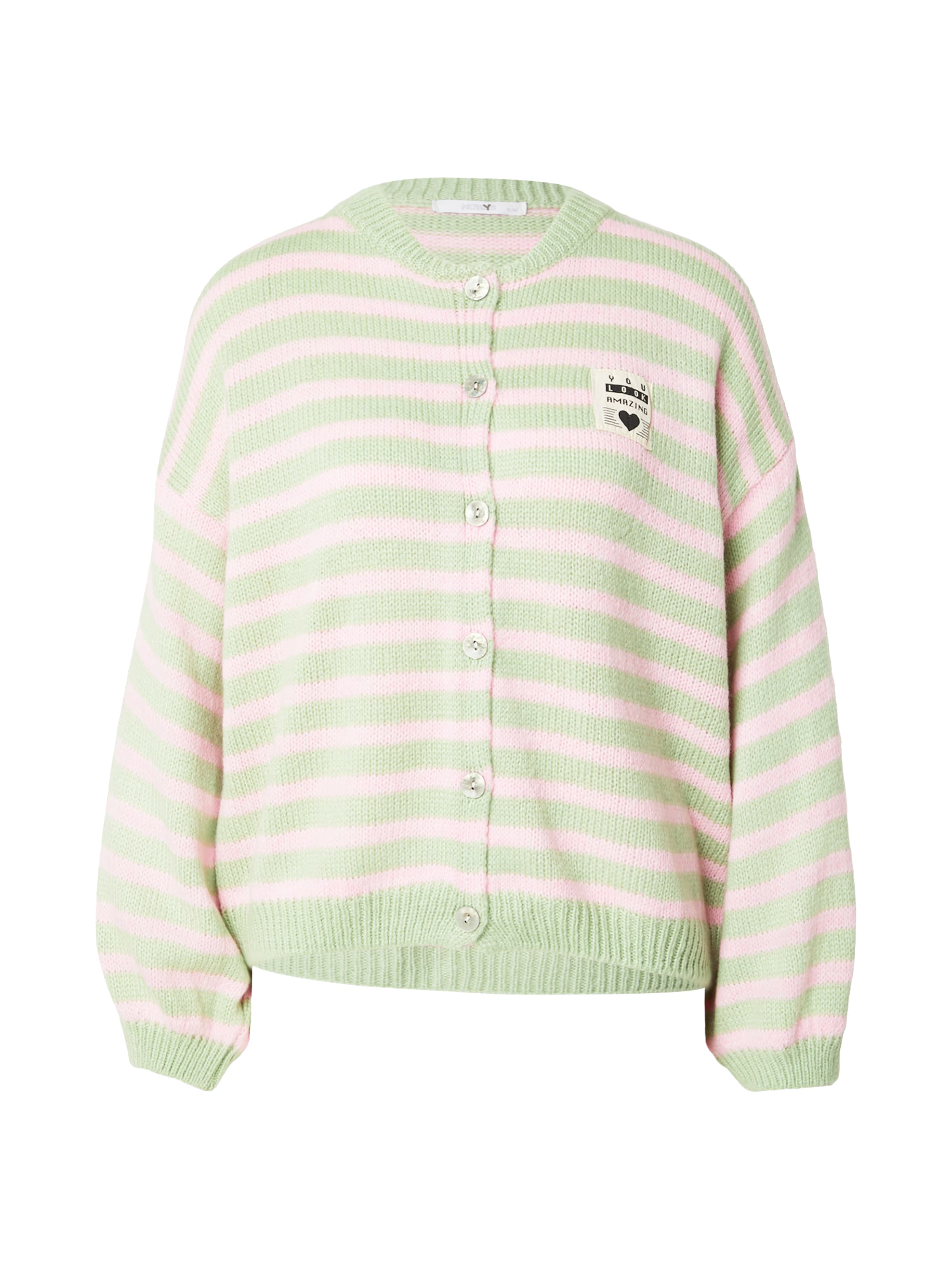 Hailys Knit Cardigan 'Av44a' in Green: front