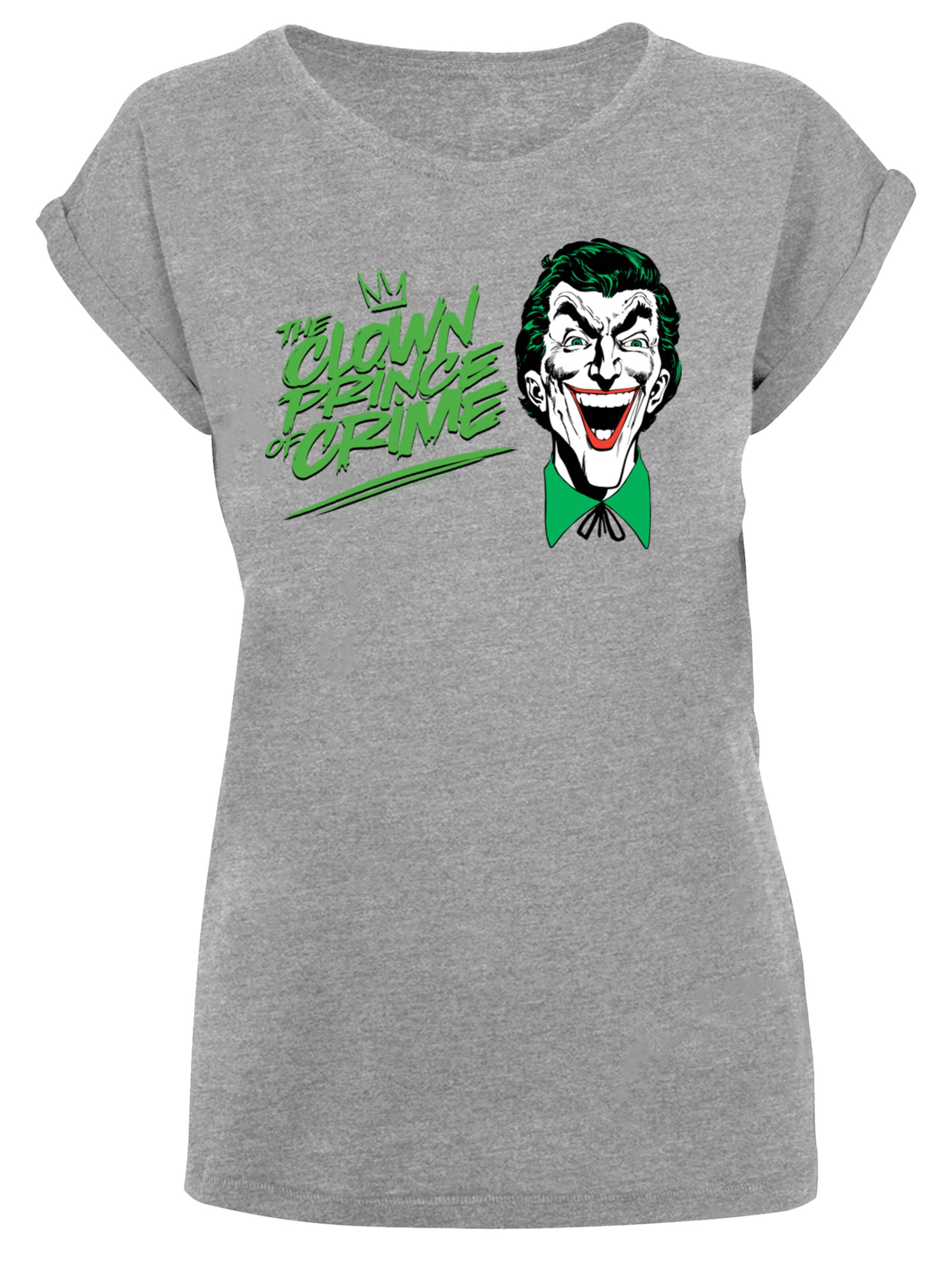 F4NT4STIC Shirt 'DC Comis Superhelden Batman Joker The Clown Prince Of Crime' in Grau: Vorderseite