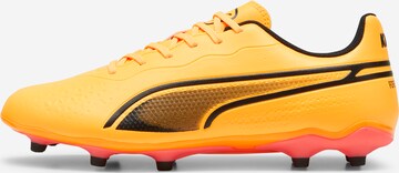 Chaussure de foot 'King Match' PUMA en jaune : devant