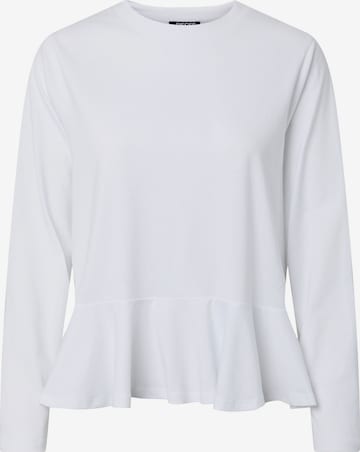 Maglietta 'PCDANILLA PEPLUM' di PIECES in bianco: frontale