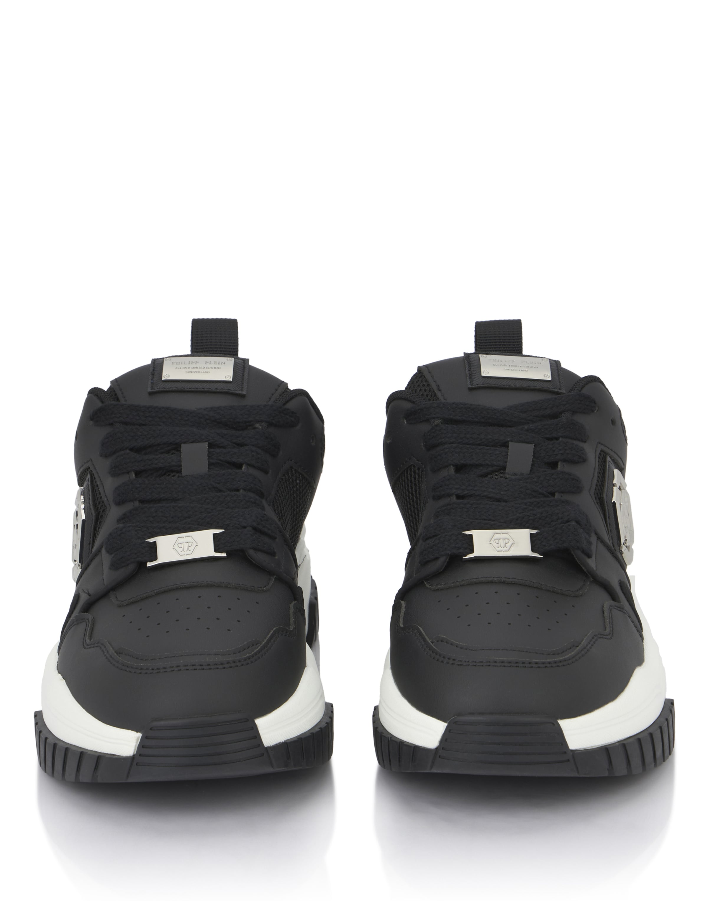 Philipp Plein - Sapatilhas baixas 'Hexagon' em preto